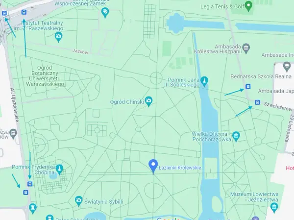 Jak dojechać do Łazienek - Najlepsze trasy i transport w Warszawie